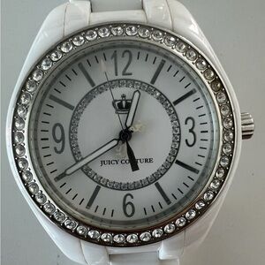 Juicy Couture White Ceramic Women’s Watch with Crystals around the face